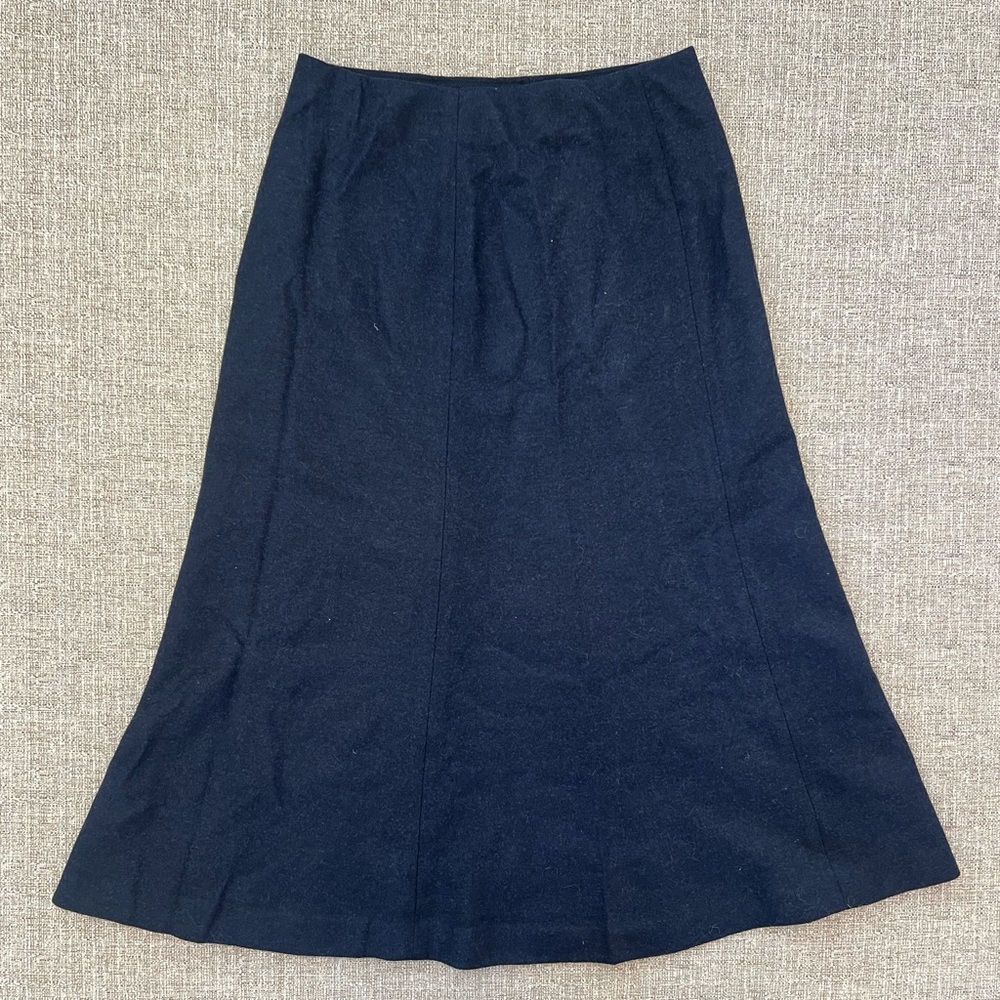 NWT Uniqlo Navy Wool Blend Flare Skirt